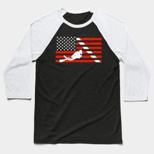 Distressed Diver Down Dive Flag Scuba Diving American Flag Baseball T-Shirt